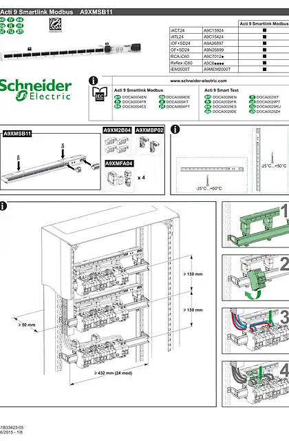 schneider施耐德Acti 9 Smartlink - A9XMSB11- 用户指南